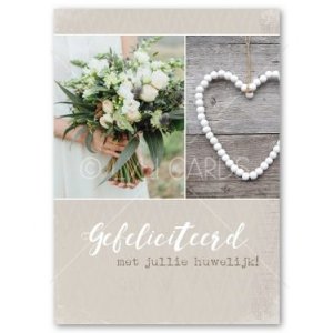 Wenskaart | Huwelijk | Boeket/hart