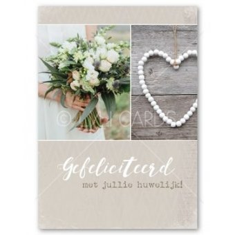 Wenskaart | Huwelijk | Boeket/hart