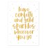 Ansichtkaart | Leave confetti and gold sparkles | Goudfolie