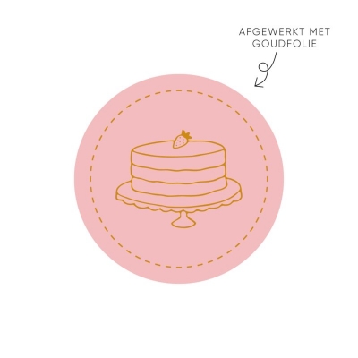 Sluitsticker | Taartje met aardbei | 10 stuks